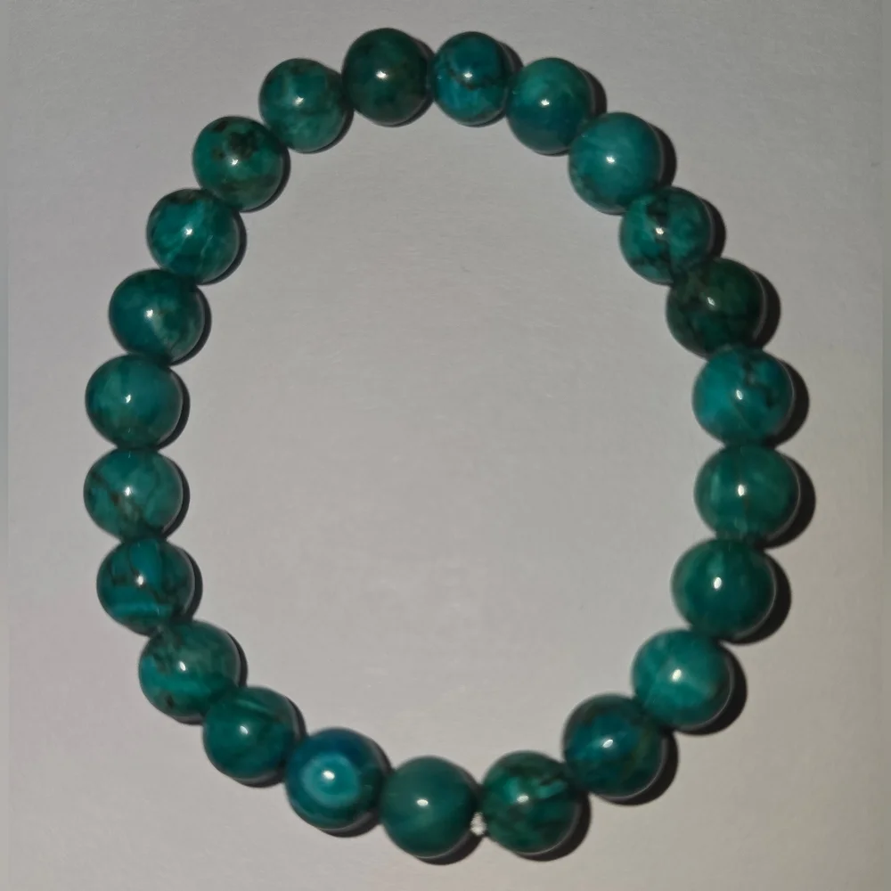 7-8mm Blue Apatite bracelet - Picture 3 of 9